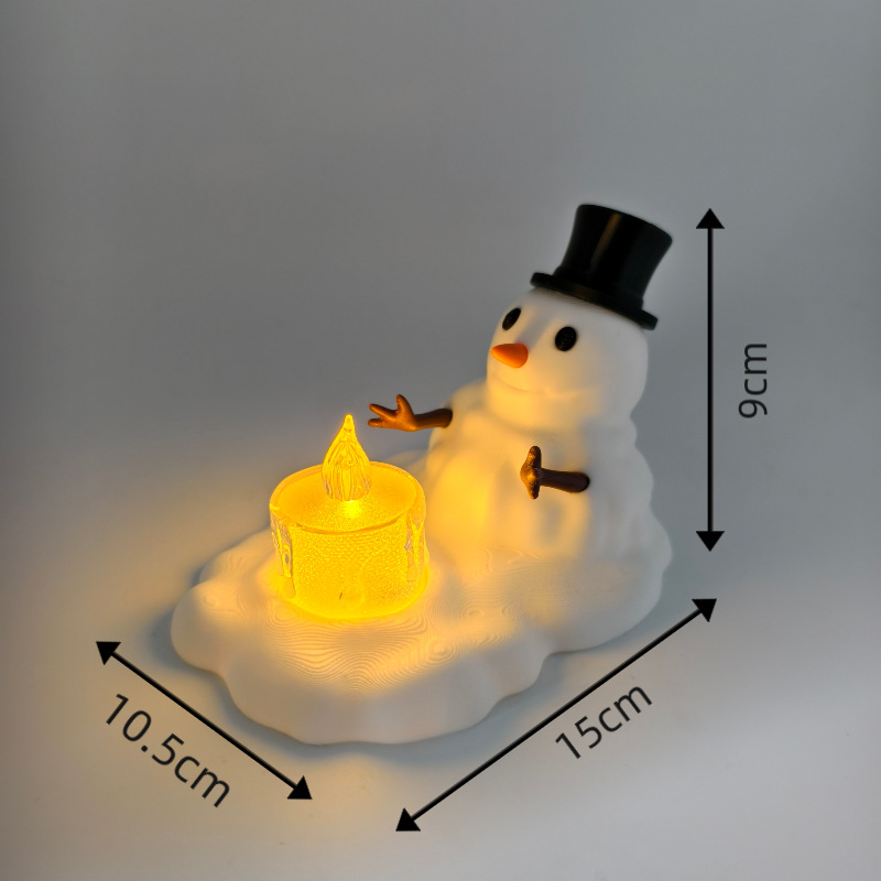Vela Electrónica LED de Muñeco de Nieve 3D de PLA para Navidad image 6