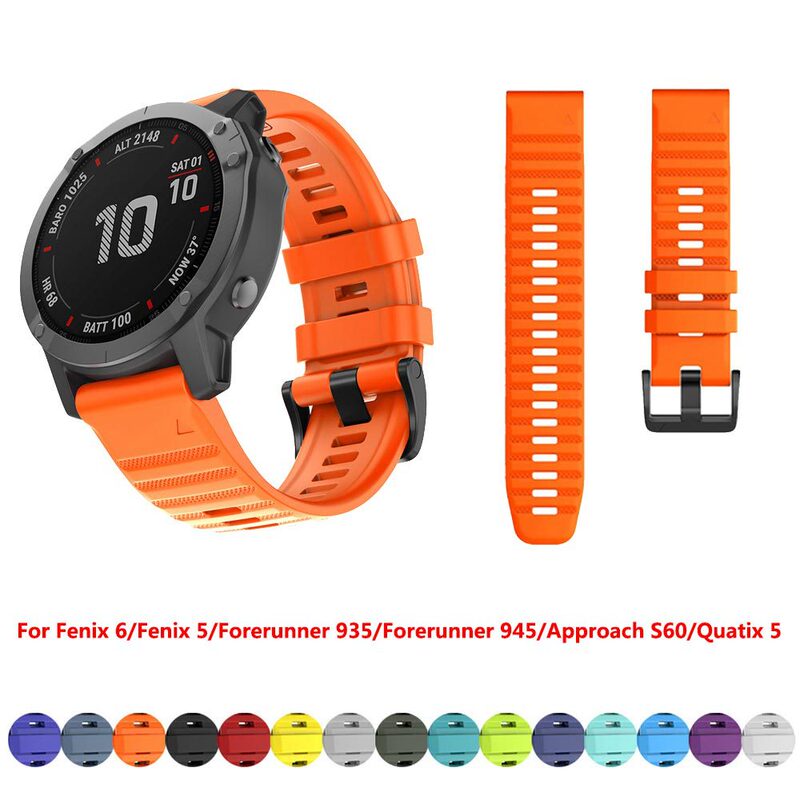 26 22mm for Jiaming Fenix6 6x 5 Quick-release Silicone Strap Fenix3 Watch Wristband in stock