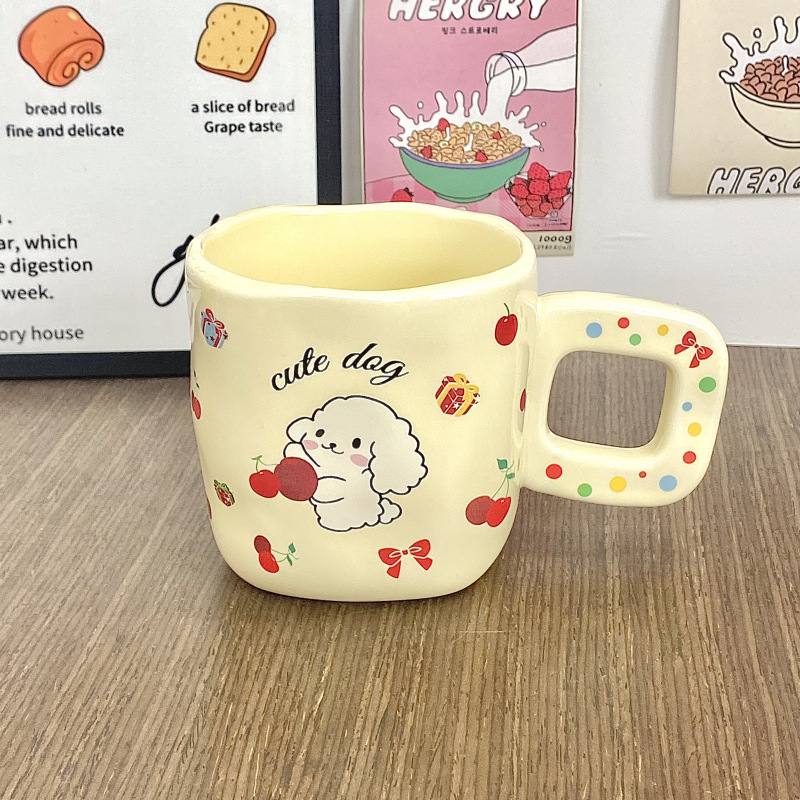 Taza de cerámica Taza de dibujos animados creativa Regalo de mano Regalo de cumpleaños lindo Taza para beber para niñas Taza de café para parejas