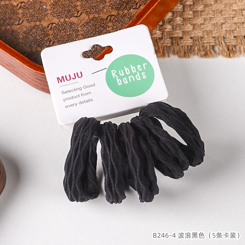 [Carga de tarjeta] sensación de alto nivel coreano de cabello de código de barras de moda de alta elasticidad de cabello anillo de cabello correa de cola de caballo