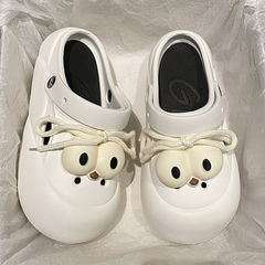 踩屎感洞洞鞋女外穿夏季新款可愛煤球ins防滑沙灘超厚底包頭涼拖