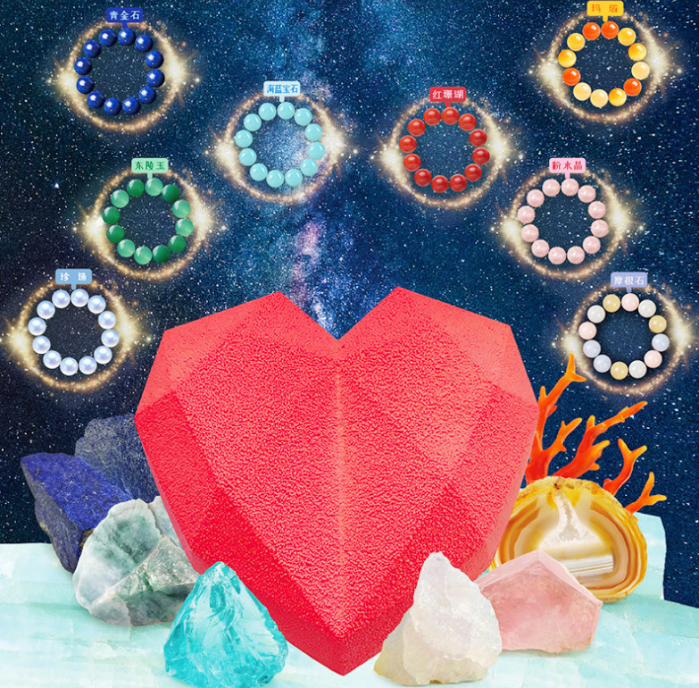 厂家批发恐龙考古心型宝石挖掘玩具商场儿童游乐园diy化石