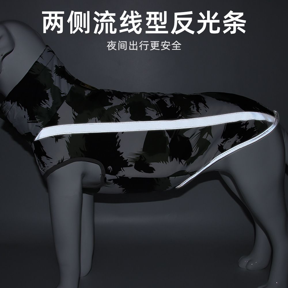 New pet clothes for autumn and winter, reflective warm jackets for dogs, thickened large dog clothes, pet cotton coats wholesale