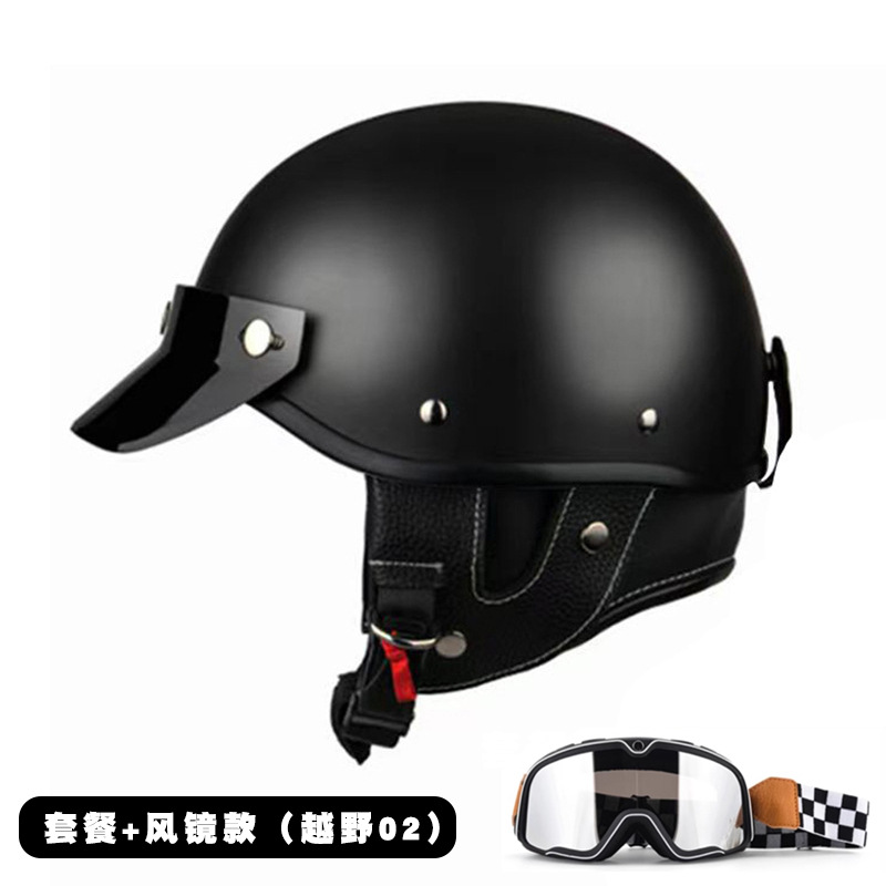 Helmet | Motuoche Motosiklet kaskı (dəbilqə) - mt-2-matte-black-goggles-m