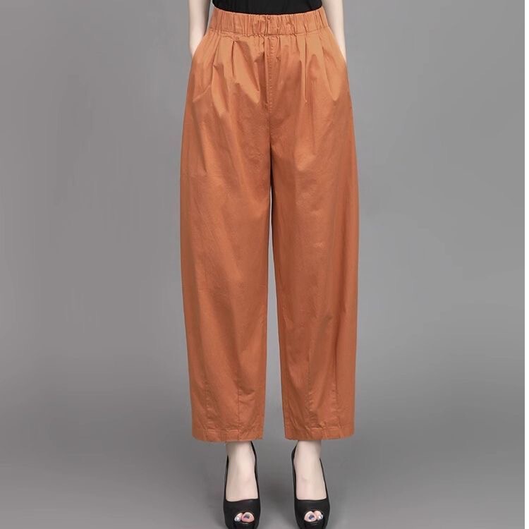2025 New Summer Harem Thin Pants Women's Nine-Point Pants Loose Large Size Casual Carrot Slimming Leg Casual Pants