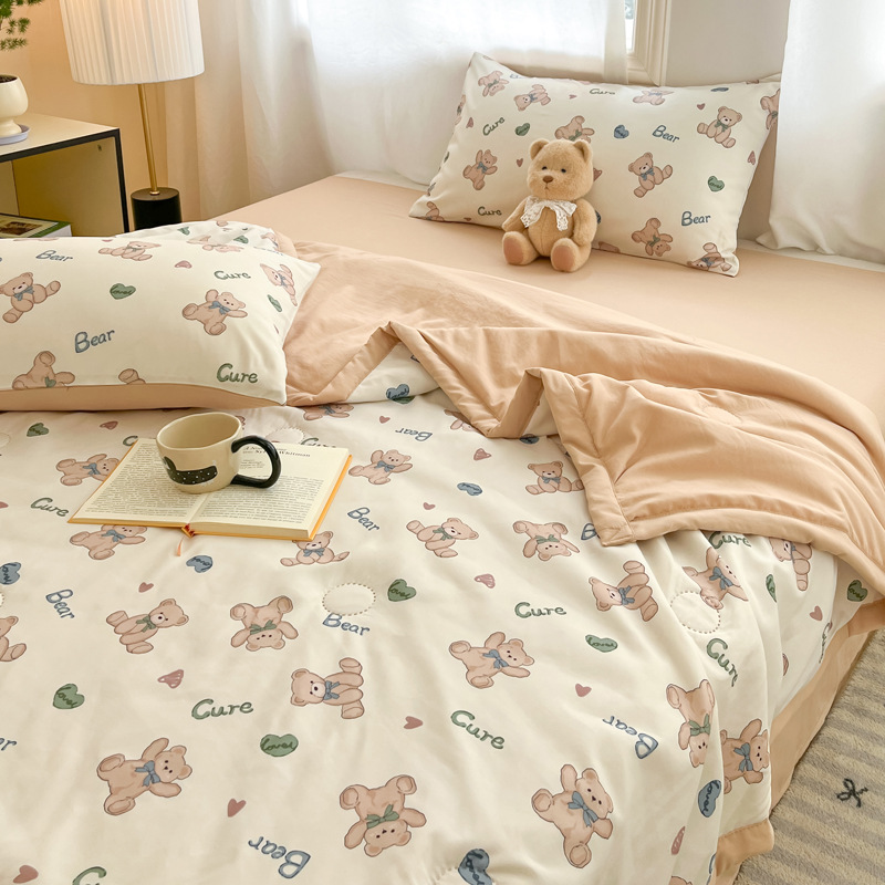 Colcha de aire acondicionado para el hogar de los niños fresco en verano, colcha de verano de jardín de infantes, lavable a máquina 2025 nueva colcha fina de verano, núcleo