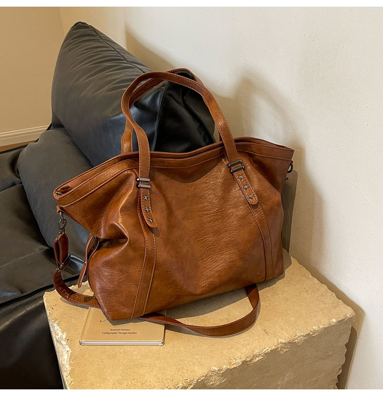 Cross-border large-capacity tote bag for women 2024 New style fashionable single-shoulder bag, retro simple casual crossbody bag for women undefined