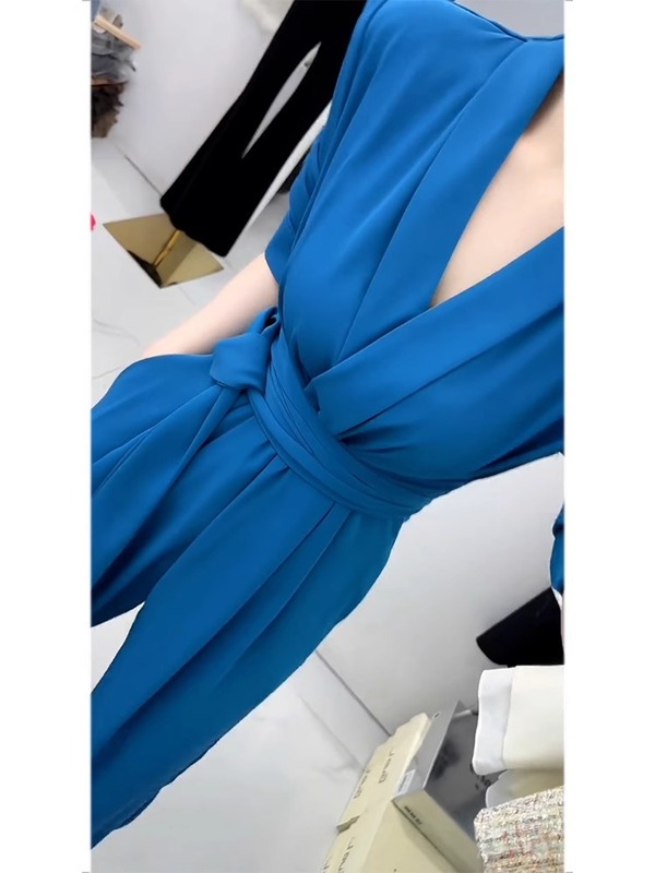 250459夏装高端网红连体裤气质优雅风高腰显瘦系带垂感修身连衣裤|undefined