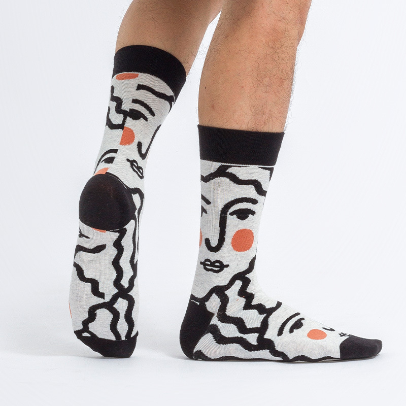 Men's Cotton Crew Socks For Autumn And Winter Skateboarding Style_voghion.com