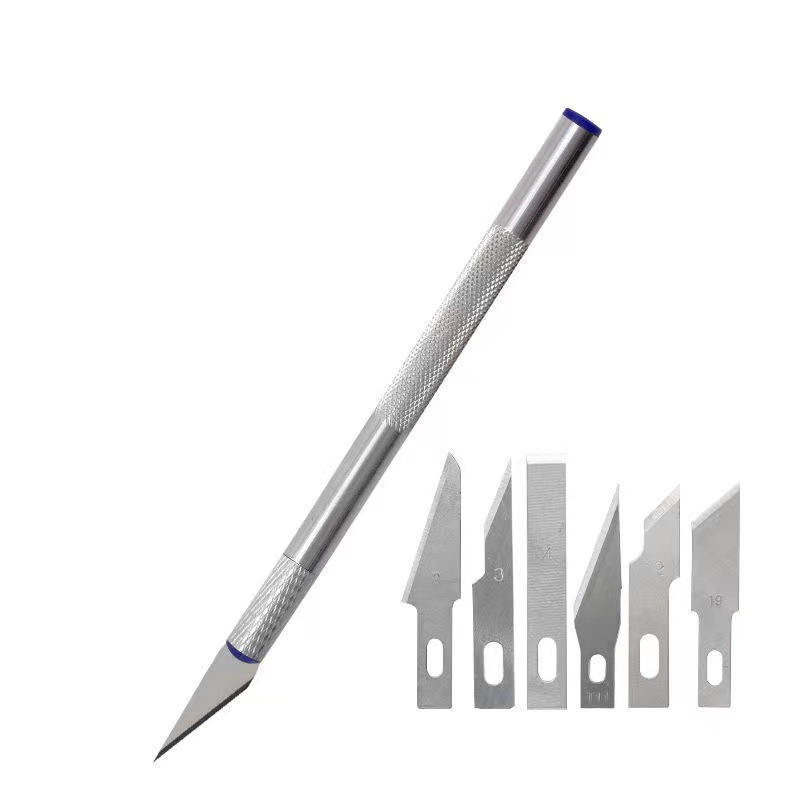 雕刻刀塑料瓶手工刀铝合金笔刀橡皮章笔刀拆快递美工刀裁纸金属刀
