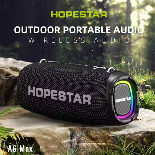 A6MAX high power 80W outdoor portable Bluetooth speaker with microphone home karaoke subwoofer with RGB