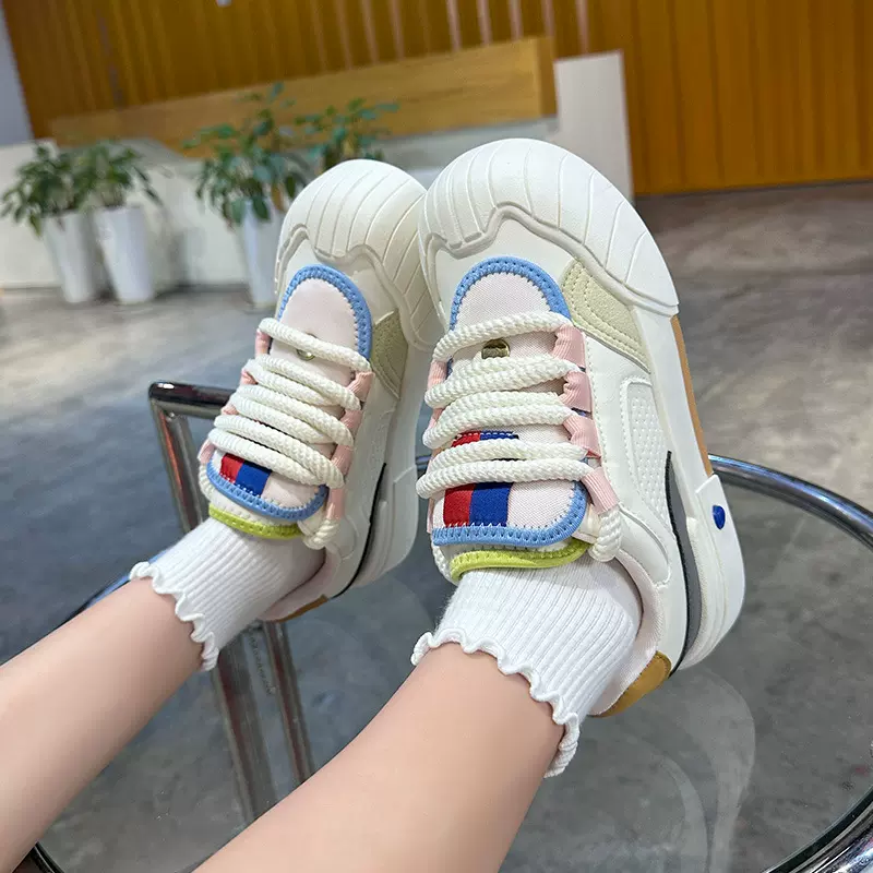 小白鞋女2025年新款秋季百搭时尚ins潮休闲鞋增高厚底板鞋XY-E801