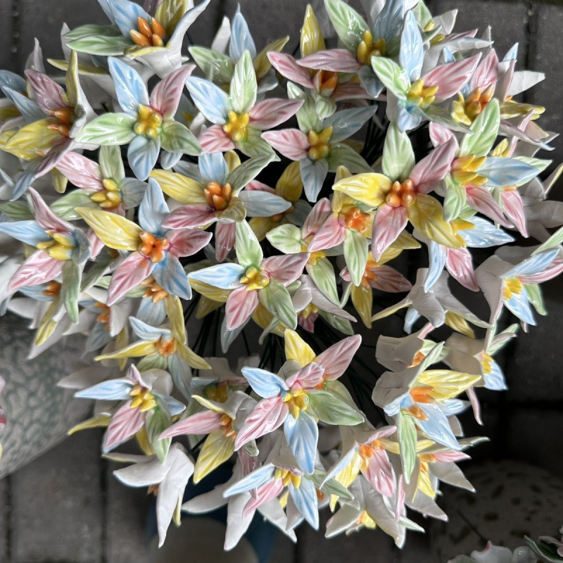 陶瓷仿真花花朵手工摆地摊花景德镇创意摆件永生桌面陶瓷雏菊