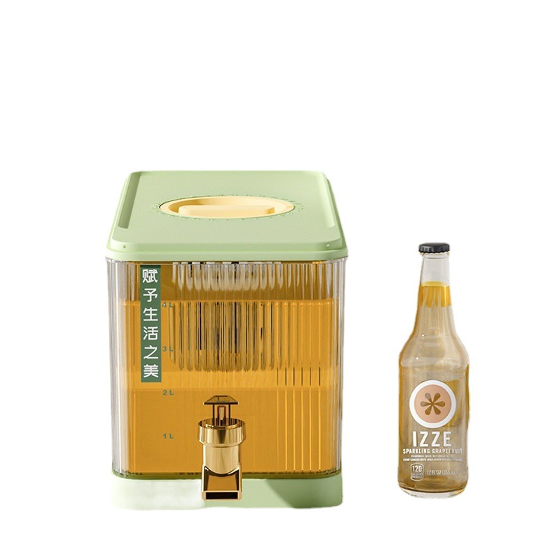 Nuevo modelo de verano, jarra de agua fría de sobremesa con grifo, base plegable, separación de té y agua, preparador de té de frutas, dispensador de refrescos para camping