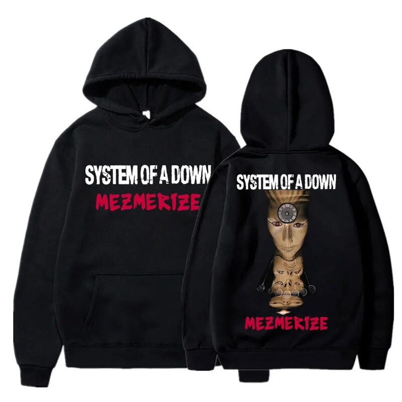 A down Mezmerize Music Album Sweatshirt from a Rock Band System, Gothic Retro Style for Men and Women