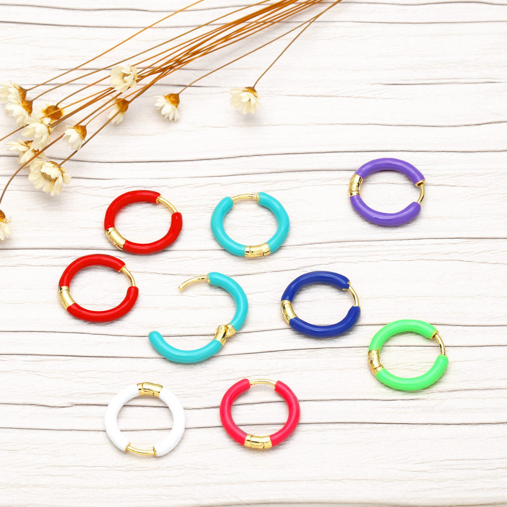 Fashion Geometric Copper Earrings Stoving Varnish Plating Copper Earrings