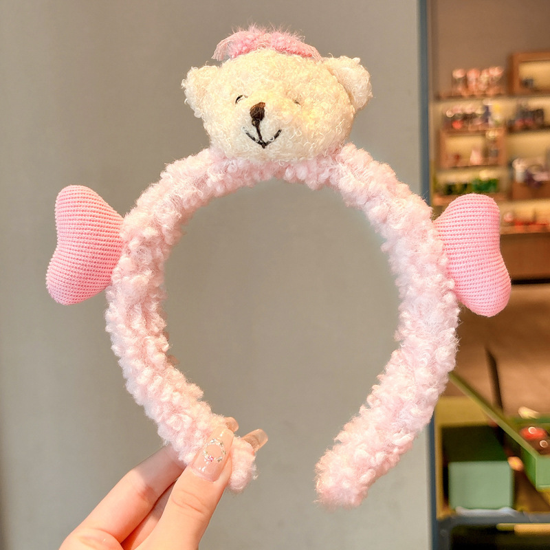 Otoño y invierno peluche bandeja de cabello lavado de la cara aplicación máscara especial de prensado bandeja de cabello paquete de cabello pato amarillo dibujos animados toque de cabello agujero de cabello