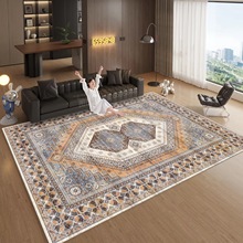 跨境复古民族家用水晶绒地毯耐脏耐磨客厅茶几波斯沙发地垫可代发