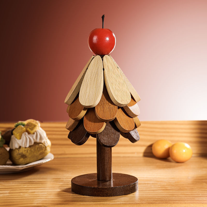 Madera sólida creativa un árbol almohadilla aislante térmico resistente a altas temperaturas alta sensación casera a prueba de quemaduras almohadilla de mortero almohadilla de platos almohadilla de platos