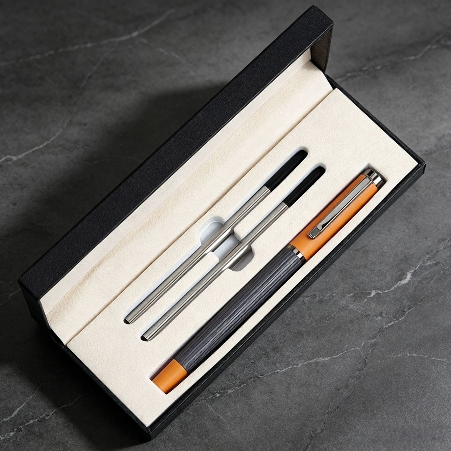 In-stock business gift set: Morandi-style metal ballpoint pen set, perfect for corporate events and as a promotional gift, with logo engraving available