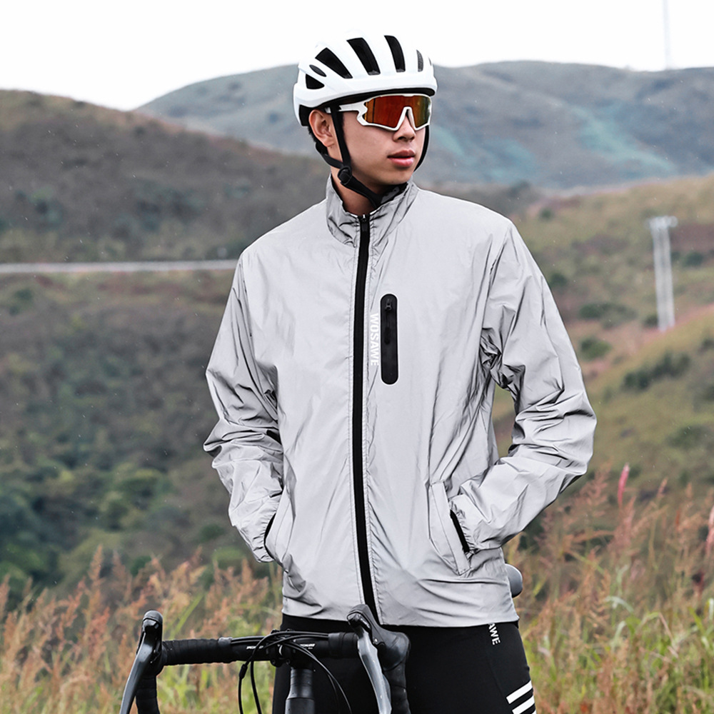 WOSAWE off-road bicicleta ciclismo deportes reflexivo completo noche corriendo a prueba de lluvia caliente cazadora chaqueta abrigo