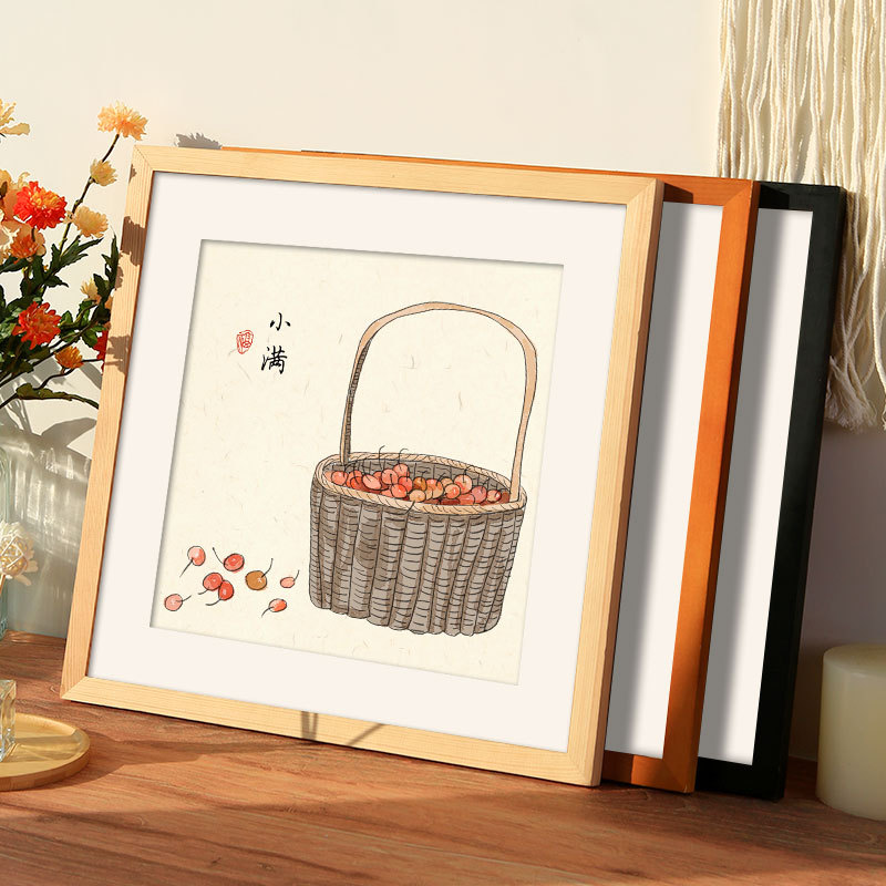 实木画框装裱相框挂墙38国画字画书法十字绣外框正方形50框架