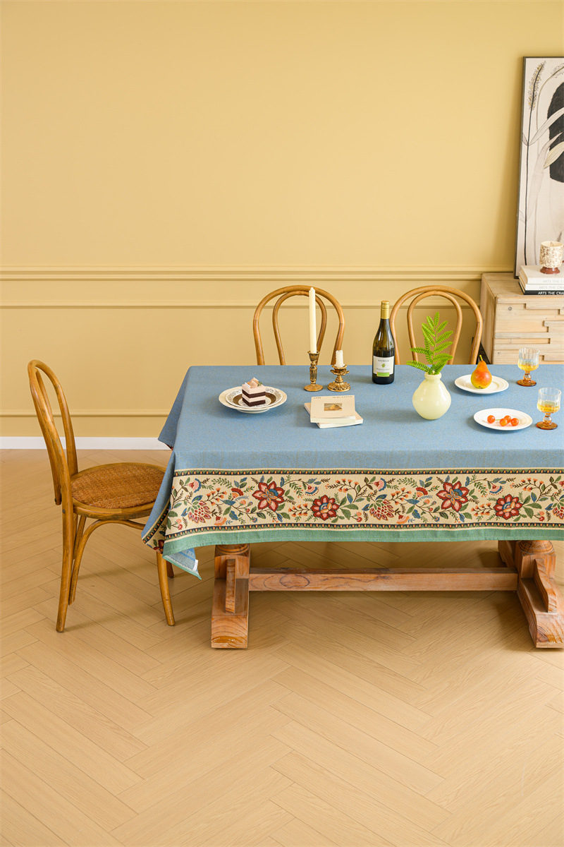Vintage Jacquard Tischdecke Mit Blumenmuster Im Retro-stil_voghion.com