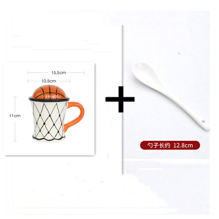 Nórdico creativo taza de fútbol NBA taza de tiro taza de baloncesto taza de cerámica taza de café de oficina tendencia nueva personalidad
