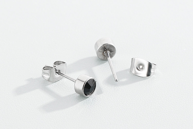Stainless Steel Rhinestone Simple Earrings Wholesale Jewelry Nihaojewelry display picture 7