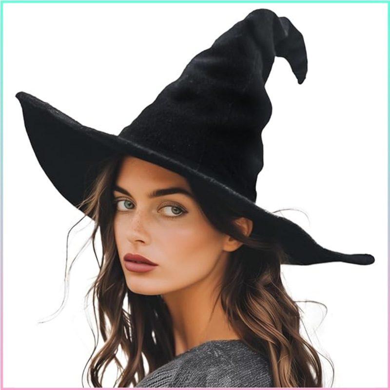 Factory Direct Halloween Dress-up Witch Pointed Hat Black Witch Hat high quality Halloween Witch Decorative Hat