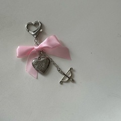 原創 丘比特之箭 愛心蝴蝶結手機鏈弓箭粉色少女心包包扣愛心掛件