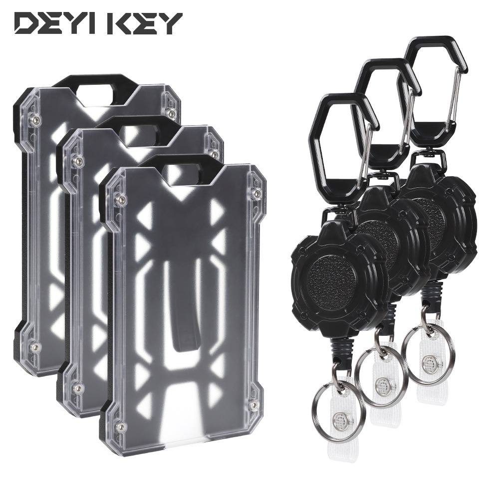 Llavero retráctil Hebilla de alto rebote para exteriores, cable elástico anti-pérdida, cable extendido, llavero fácil de tirar