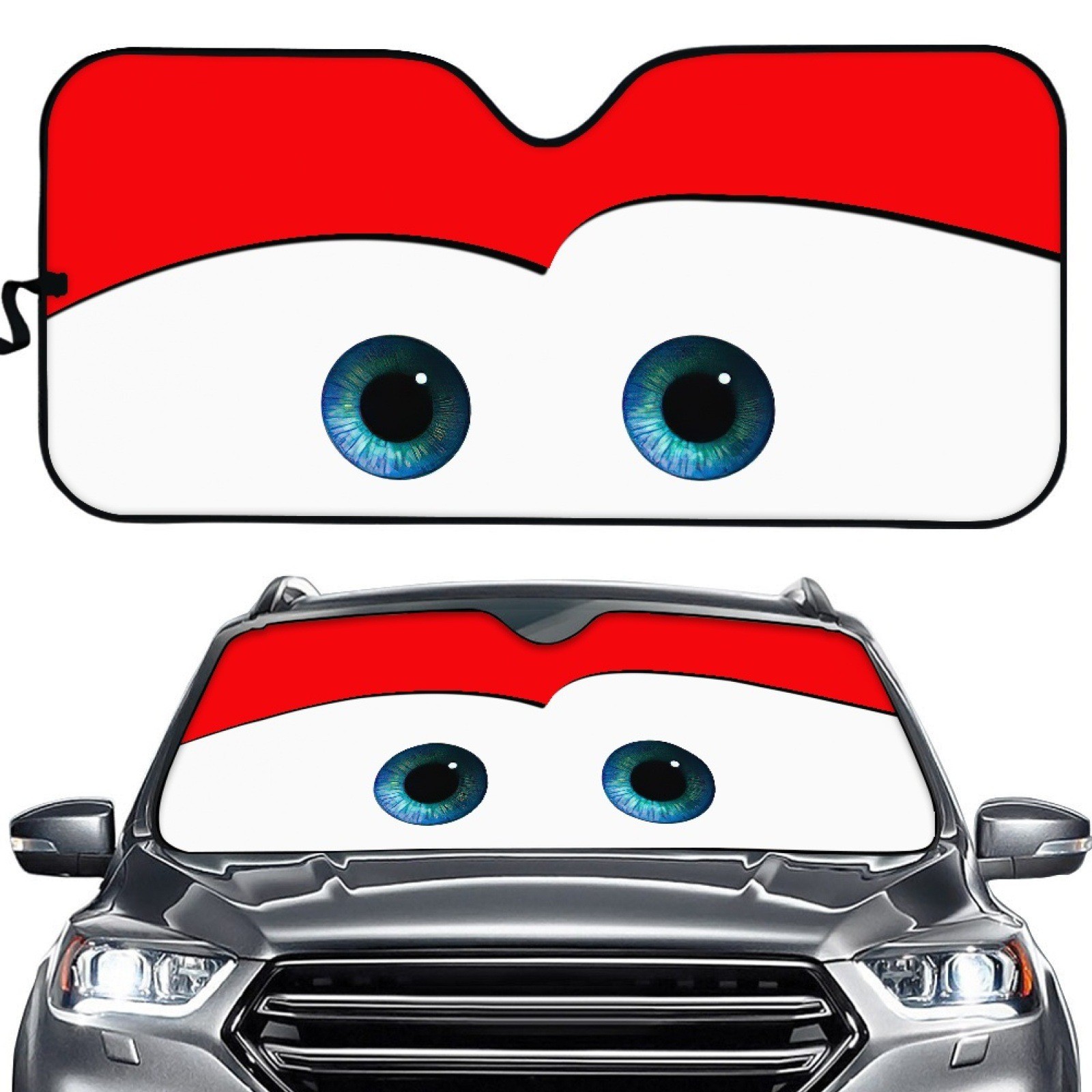 Car sun shield coated silver cloth sun visor evil eye cartoon sunshade a variety of cross-border heat insulation pad a generation of hair