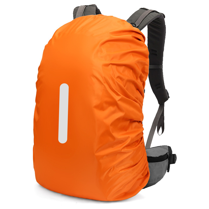Mochila de montañismo al aire libre, funda impermeable, mochila escolar con doble espalda, funda impermeable, cubierta reflectante, tira reflectante necesaria para escalar y caminar