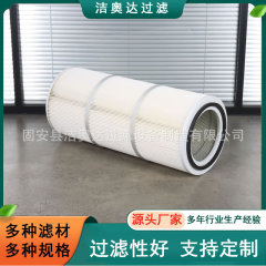 粉末除尘滤筒抛丸机除尘滤芯工业除粉尘粉末喷涂覆膜滤筒可定制