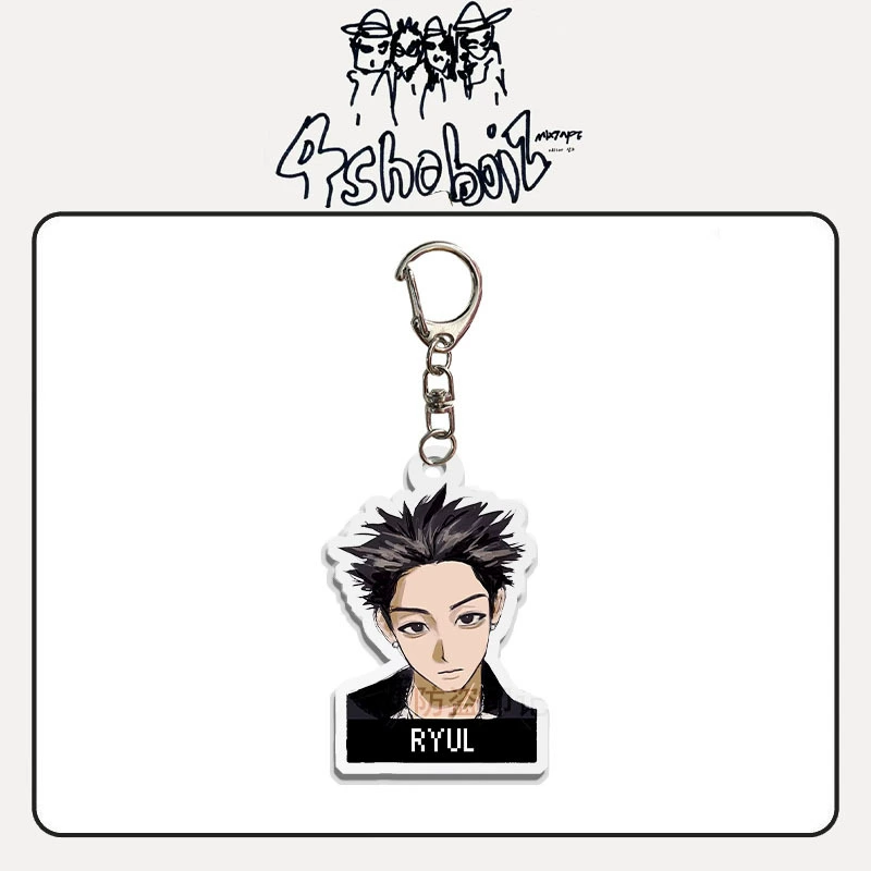Ключодържатель LNGSHOT Park Jaebum's новая группа мальчиков мультфильм акриловый подвеска ручная роспись аксессуары поддержка периферийные устройства