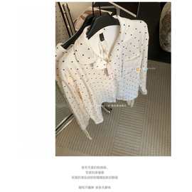 KALUANNIAO南法假日圆点牛奶双面海岛绒睡衣女秋冬翻领家居服套装