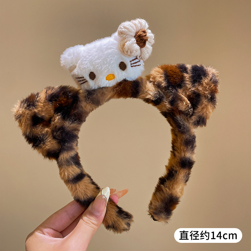 Cartoon facial lavado especial para mujeres 2024 nuevo cabello de peluche maquillaje prensado cabello lindos pinzas de cabello correa tocado