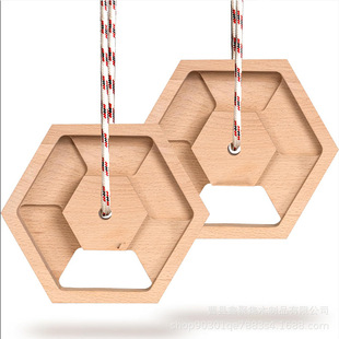 Cross-Border Wooden Climbing Board Indoor Hexagonal External Hanging Portable Climbing Practice Fingerboard Beech Climbing Board