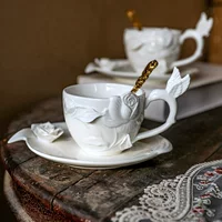 Ретро керамический кофейный набор с розой, для послеобеденного чая, чашка для чая, красный (черный) чай, французский ретро стиль, лёгкая роскошь