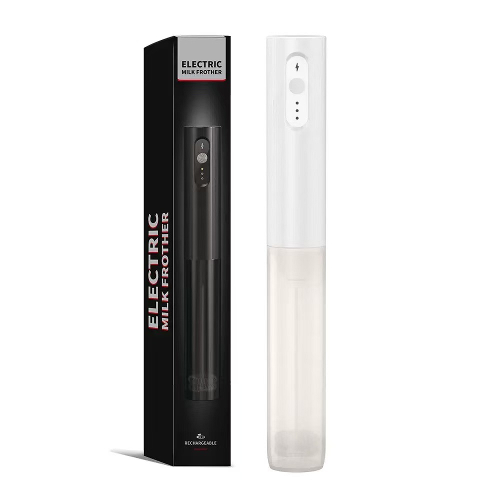 [Charging White Round Button] Milk Frother with Sleeve