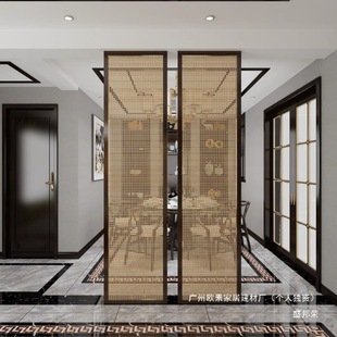 Factory Art Restaurant Modern Simple Factory Rattan Double-Sided Screen Partition Living Room Screen Hotel Commercial Office