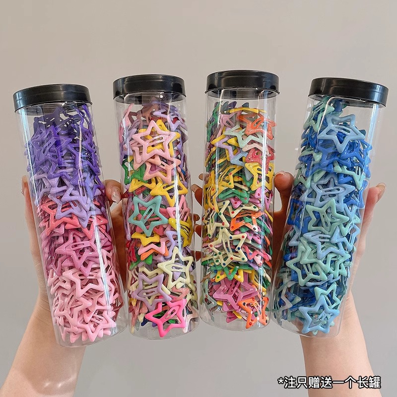 Y2K Cute Star Hairpin Dopamine Girl Five-Pointed Star Hairpin Ins Candy Color Hairpin Bb Clip Bangs Clip