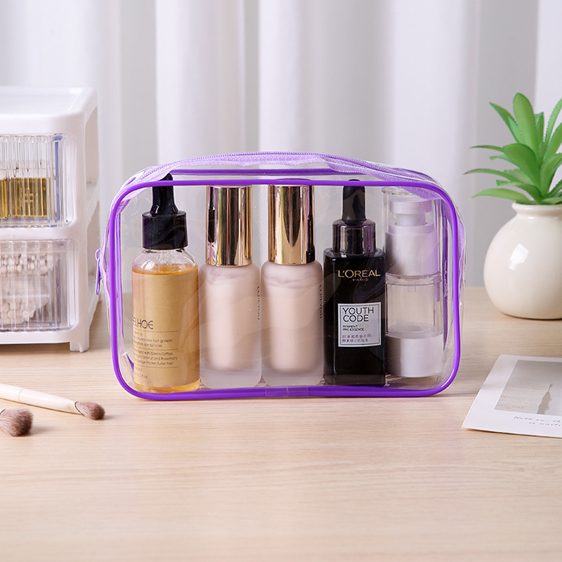 Bolsa de lavado visual de PVC de punto grueso bolsa de almacenamiento de cosméticos de viaje al aire libre bolsa de almacenamiento de artículos de tocador bolsa de cremallera impermeable