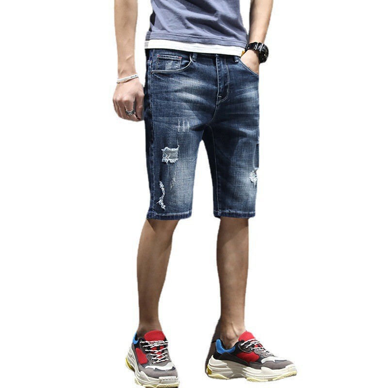 2026 Men's Denim Shorts Summer Thin Trendy Loose Mid-Length Pants Five-Point Seven-Point Ripped Shorts 2026 Men's Denim Shorts Summer Thin Trendy Loose Mid-Length Pants Five-Point Seven-Point Ripped Shorts