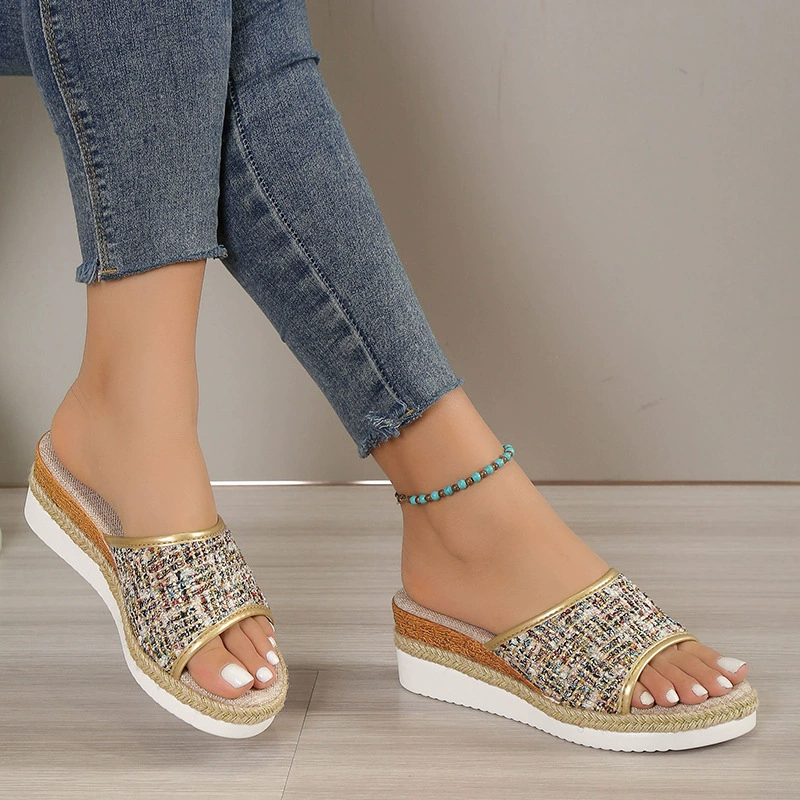 Summer slippers, footwear platform, sandals for leisure, plus size, 2023 years, European style
