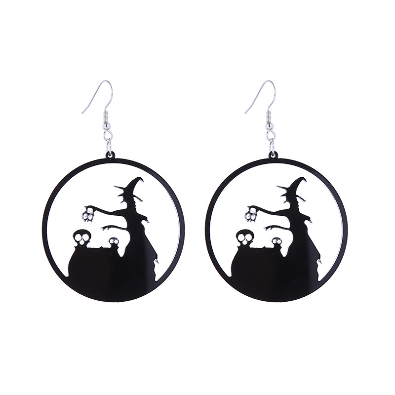 1 Pair Streetwear Geometric Skull Ghost Arylic Earrings display picture 2