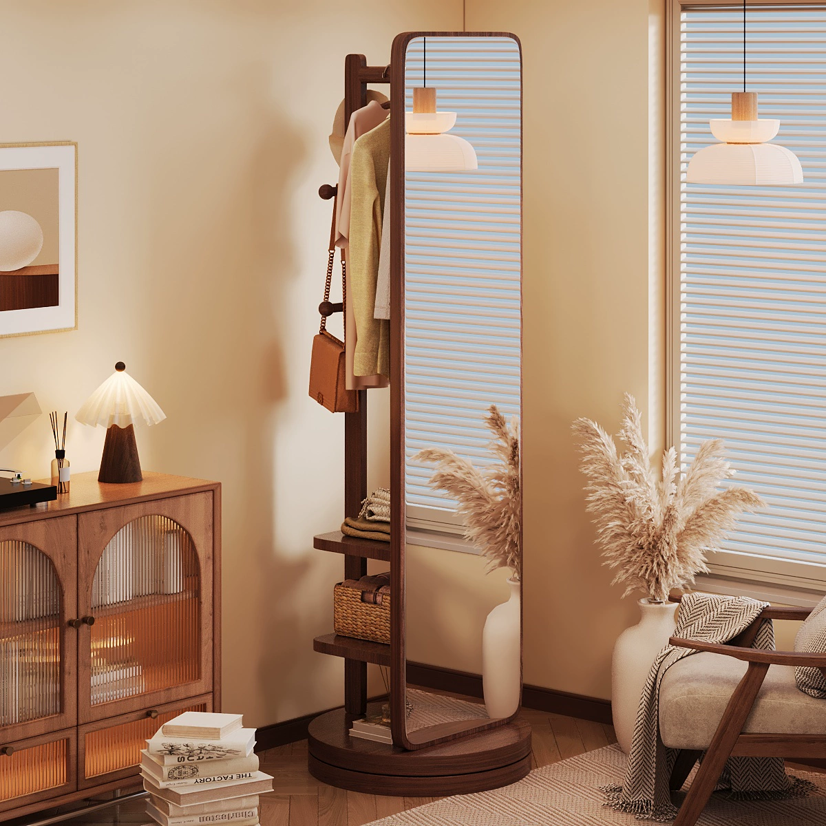 Зеркало в полный рост, зеркало от пола до потолка, домашняя вешалка для одежды, встроенное зеркало для переодевания, вращающееся и подвижное, большое зеркало для примерки для спальни девочки.