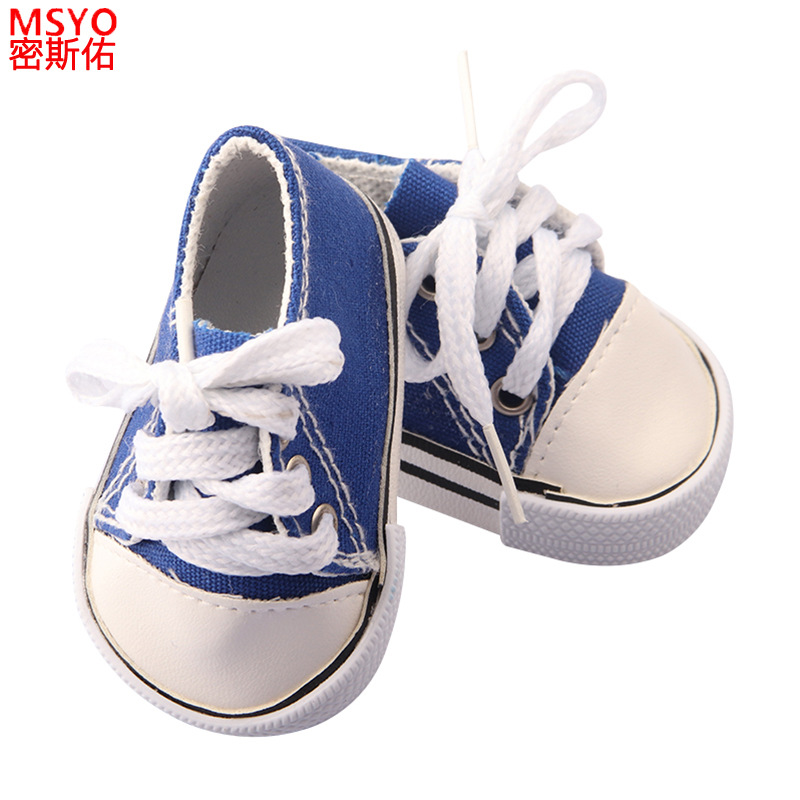 18 pulgadas American Girl muñeca zapatos 43cm muñeca lindo arco amor lentejuelas zapatos muñeca zapatos de lona