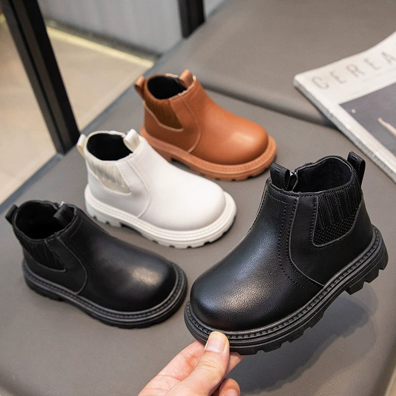 Martens, children's demi-season fashionable low boots English style for boys, British style, soft sole
